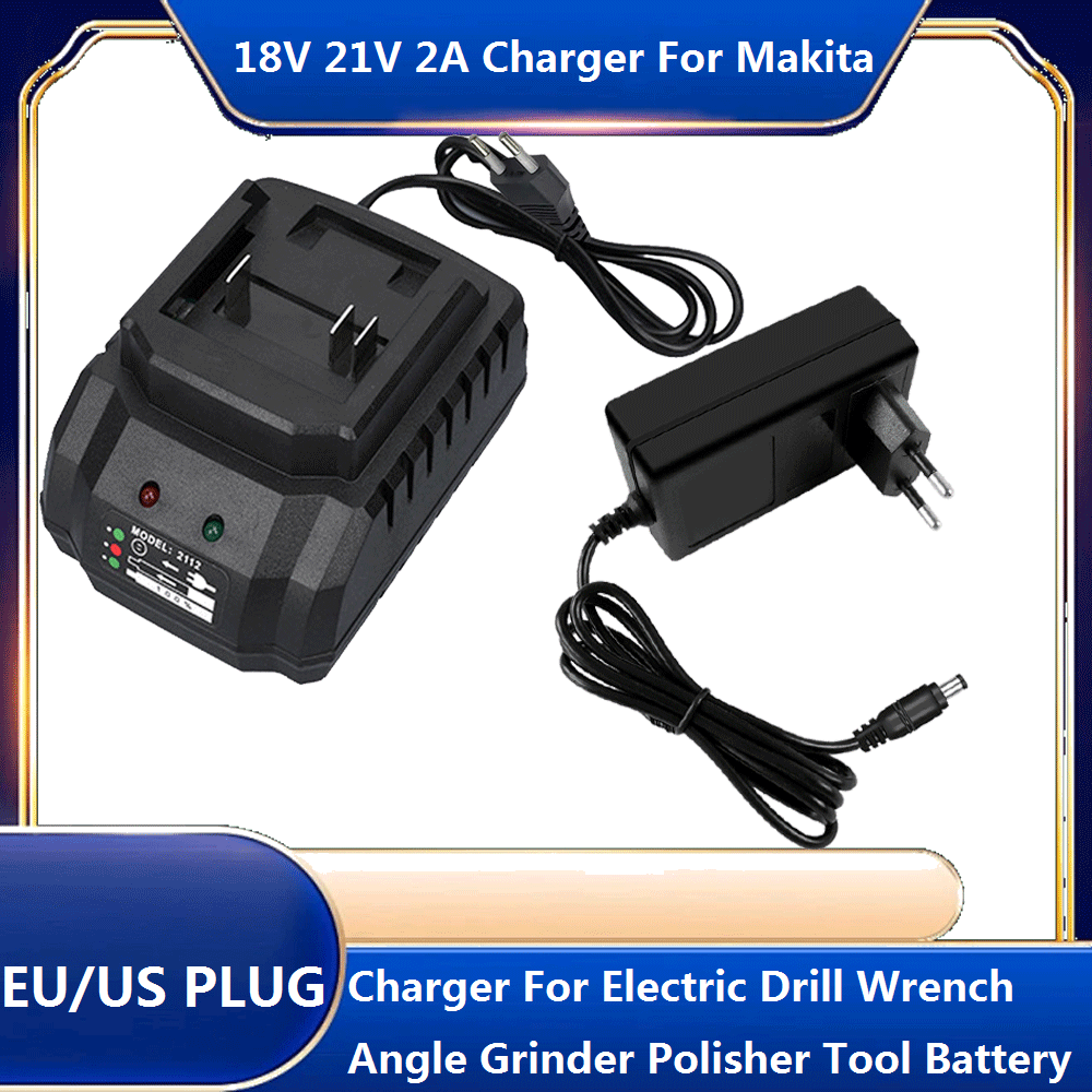 Power Tools Brand - リチウムイオンバッテリー充電器 18V 21V 2A マキタ電動工具用電動ドリルレンチアングルグラインダーバッテリー充電器交換部品