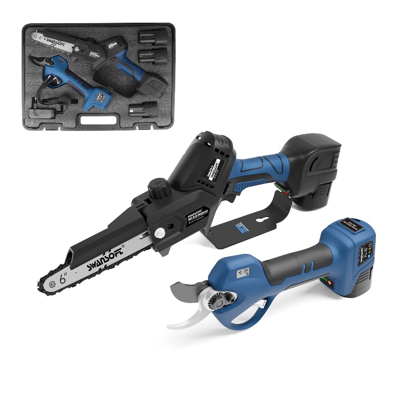 Power Tools Cordless - 【ベストセラー】コードレスブラシレス電動剪定鋏とチェーンソーのコンボキット 2-in-1 電動工具セット 庭木の枝用