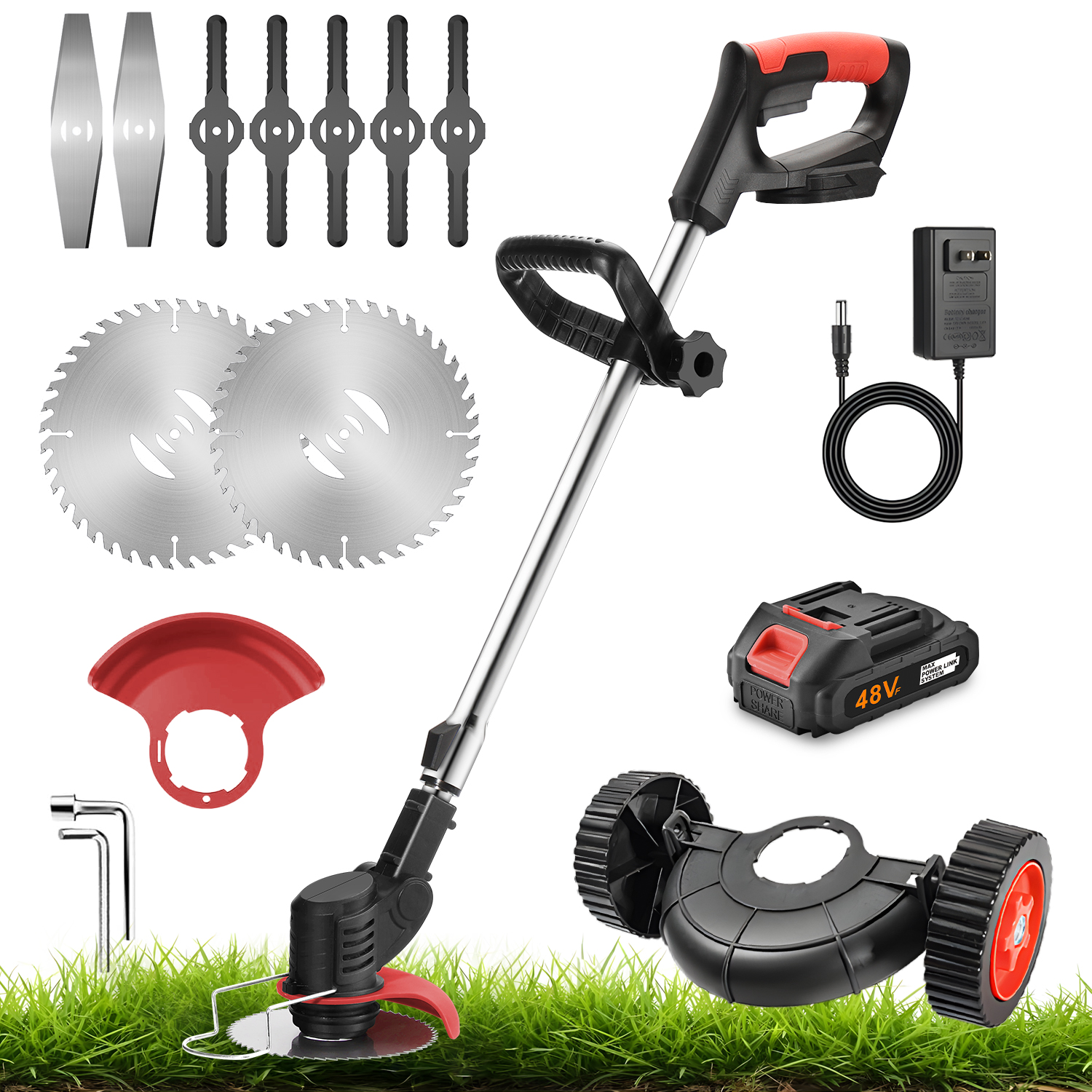 リチウム電動草刈り機 コードレス芝刈り機 ホイール付き ポー - Power Tools Cordless のレビューと価格