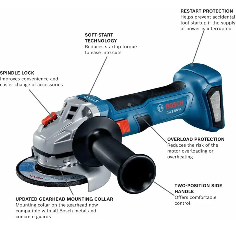 ボッシュ GWS 18V-8 コードレスアングルグラインダー - Power Tools Cordless のレビューと価格